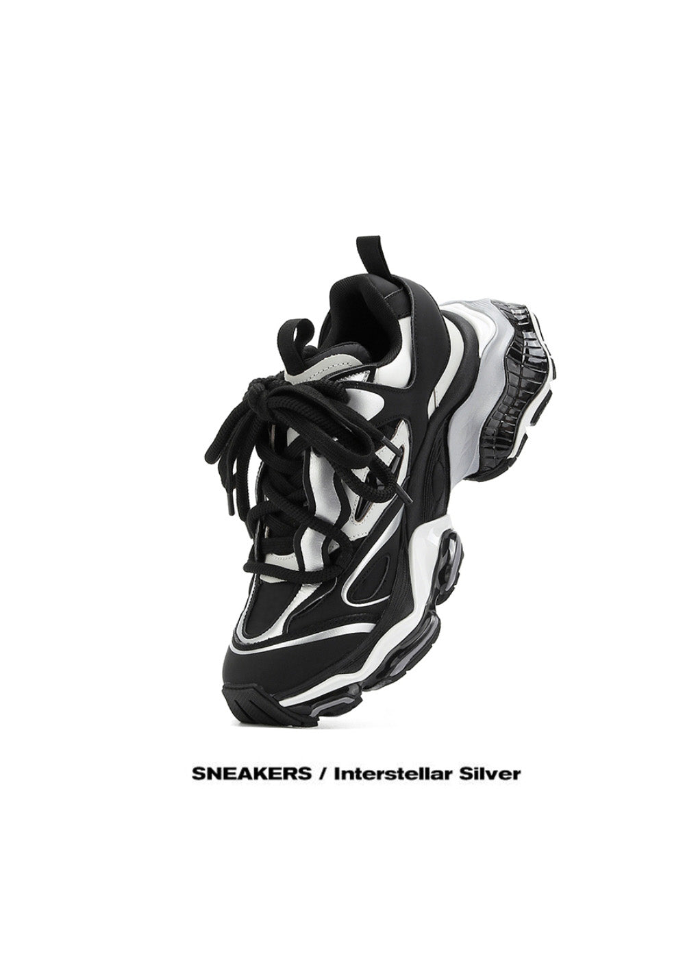 M88M丨Haoyue Chunky Dad Sneakers - Black & Silver - PSYLOS 1, M88M丨Haoyue Chunky Dad Sneakers - Black & Silver, Chunky Sneakers, M88M, PSYLOS 1